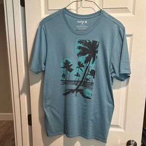 XL Hurley Teal Palm Tree Graphic Tee